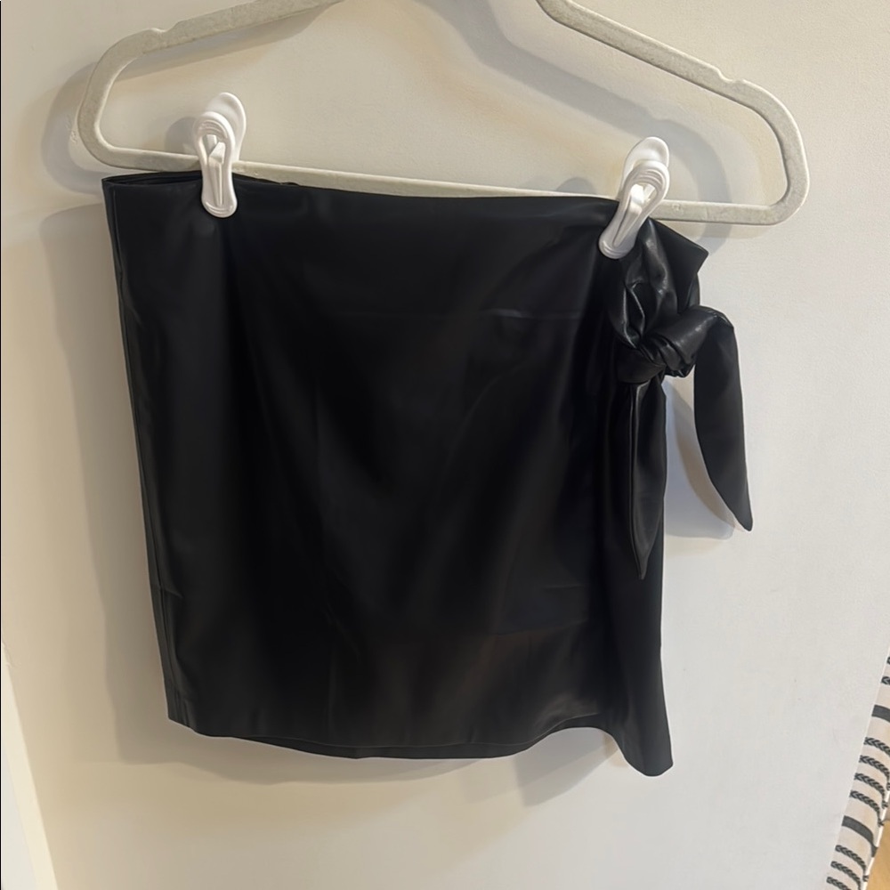Black Faux Leather Mini Skirt